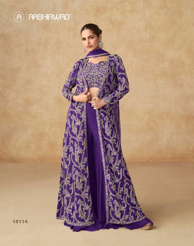 Purple By Aashirwad Georgette Designer Readymade Suits Wholesale Online